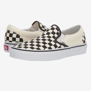 Vans Slip-On Checkerboard Sneakers - Black and Cream